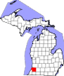 map showing where Warren Dunes State Park is located