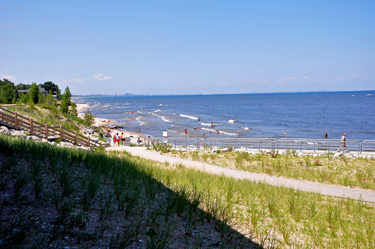 Lake Michigan as seen from Portage Riverwalk