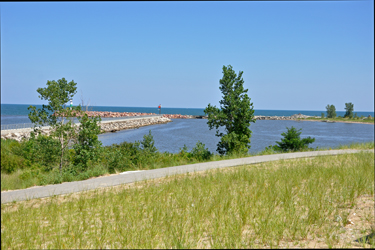 view of the catwalk and the lighthouse
