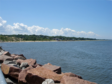 Looking back towards the beach
