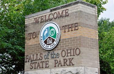 sign = Welcome to the Falls of the Ohio