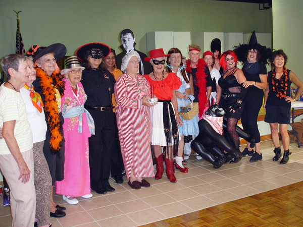 Karen Duquette and Halloween line dancers