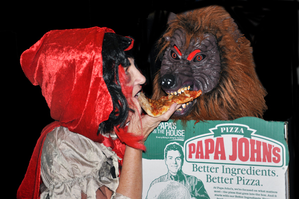 Karen Duquette just decided to share the pizza with The Big Bad Wolf