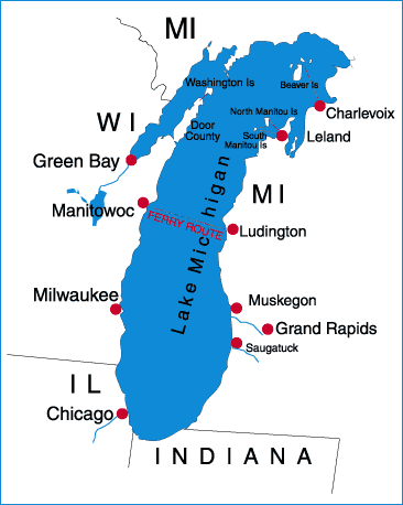 map of Lake Michigan