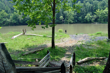 the grandson of the two RV Gypsies by the river