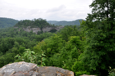 First view of the Natural Arch from Lookout Point