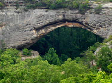 First view of the Natural Arch from Lookout Point