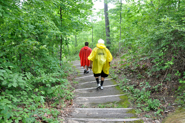 The two RV Gypsies and their grandson continue on the hike.