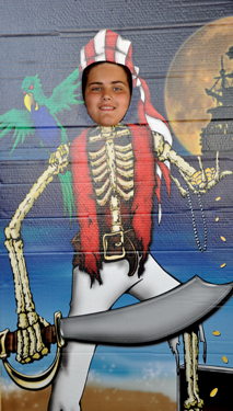 Alex posed as a pirate.