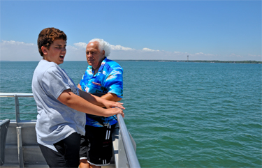 Lee Duquette and Alex on the Jet Express to Kelleys Island