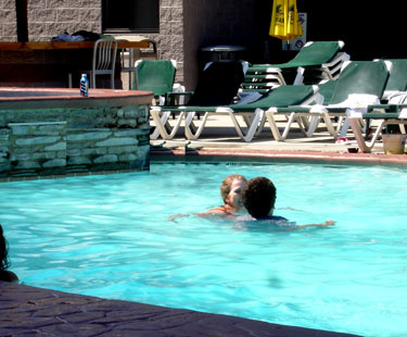 Karen and Alex in the pool