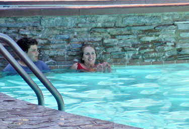 Karen and Alex in the pool