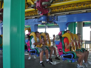 Karen and Alex ready to ride Wicked Twister