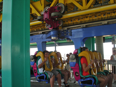 Karen and Alex ready to ride Wicked Twister