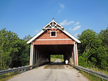 the grandson of the two RV Gypsies at Netcher Road Covered Bridge in Ohio