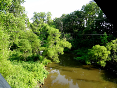 View from the portholes of Netcher Road Covered Bridge