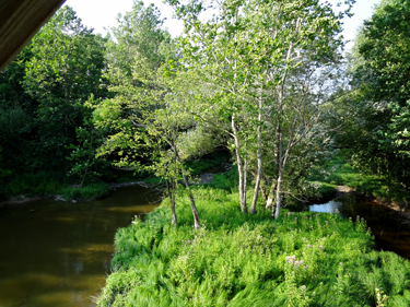 View from the portholes of Netcher Road Covered Bridge