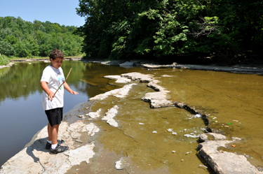 the grandson of the two RV Gypsies at Olin Covered Bridge