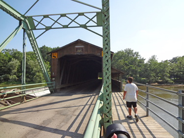 Alex on the Harpersfield Covered Bridge