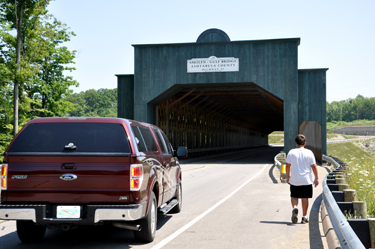 Alex at The Longest Covered Bridge in the United States