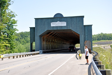 Alex at The Longest Covered Bridge in the United States