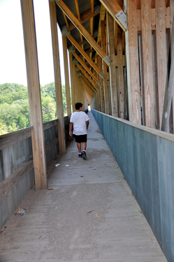 Alex on the Smolen- Gulg Covered Bridge