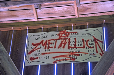 sign at Middle Road Covered Bridge
