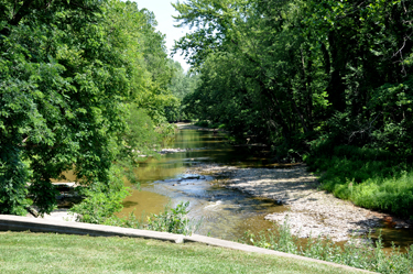 View from inside the Creek Road Covered Bridge