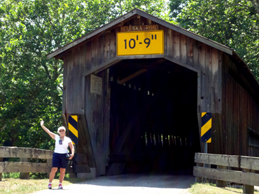 Karen Duquette at Benetka Road Covered Bridge