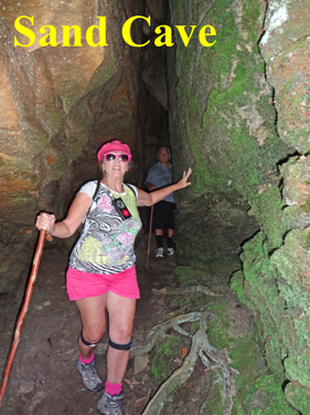 Karen Duquette at the Sand Cave