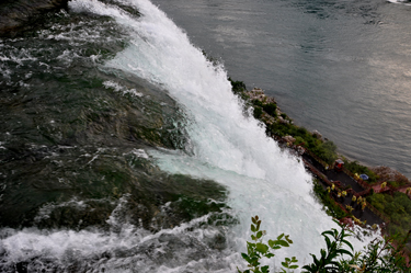 people far below the falls