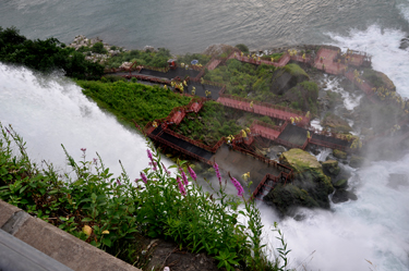 people far below the falls