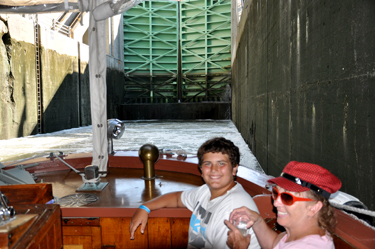 Karen Duquette and Alex on the Erie Canal
