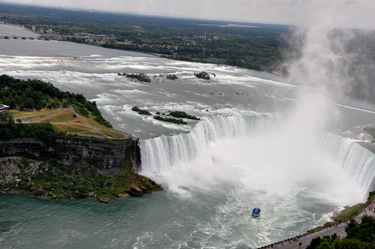 The Canadian Falls - Horseshoe Falls - as seen from the Skylon Tower