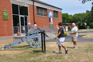 Lee Duquette and Alex entering the museum