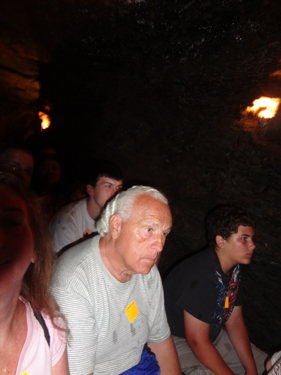 Lee Duquette and Alex in the Lockport Cave boat