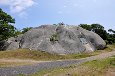 a large rock at Stage Fort Park