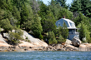 a house on rocks