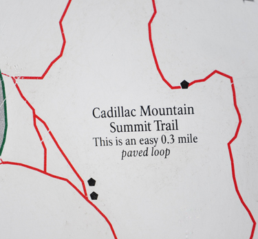 sign - Cadillac Mountain Summit trail