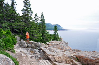 Lee Duquette taking photos  at Acadia National Park