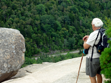 Lee Duquette checks out Bubble Rock