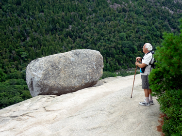 Lee Duquette checks out Bubble Rock