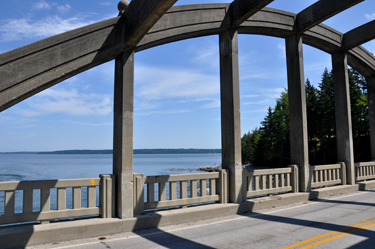 view from the left side of the bridge