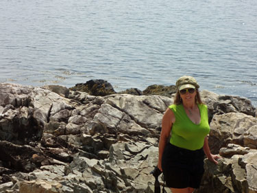 Karen Duquette on the rocks