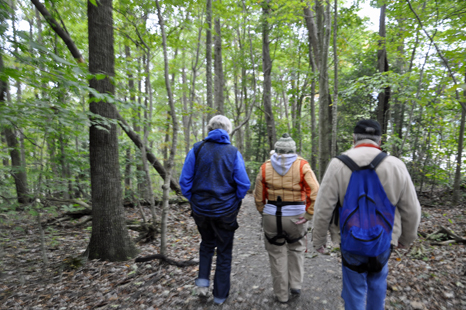 Karen Duquette on the bridge trail