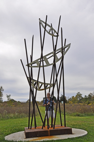 Lee Duquette by the Suspended in Water or Air sculpture