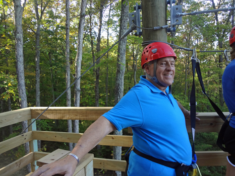 Lee Duquette on the zip line