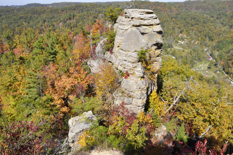 a big column and fall colors