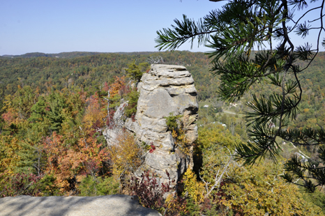 a big column and fall colors