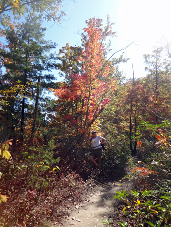 Karen Duquette by another red tree